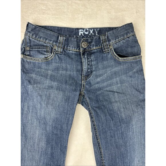 Roxy Sunset Beach Flare Fit Jeans Sz 3 Low Rise Y2K denim Youth - Picture 2 of 10